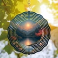thumbnail image 2 of 3D Metal Hanging Wind Spinners - Circular Design with Concentric Patterns for Yard & Garden Decor - Serene Lake & Mountain Scene, 2 of 6