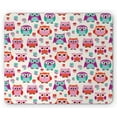 thumbnail image 1 of Owls Mouse Pad, Owls Happy Childhood Hipster Modern Repeated Animals Pattern Illustration, Rectangle Non-Slip Rubber Mousepad, Orange Fuchsia Seafoam, by Ambesonne, 1 of 2