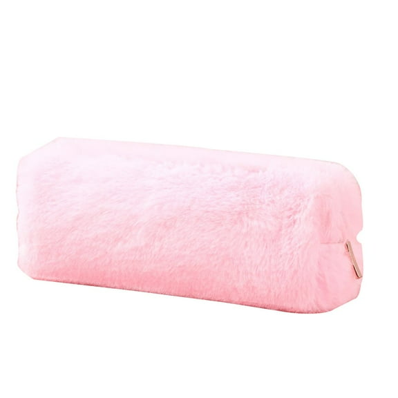 qiangxu,Small Pencil Cases, Cute Plush Simple Pencil Pouch, Soft Comfortable Pencil Bags with Zipper Mini Storage Bags for Schools Offices Pink 8.27*2.36*3.54''