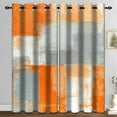 thumbnail image 2 of Abstract Orange Grey Blackout Curtains, Beige Aesthetic Art Painting Window Drapes Darkening Grommet Window Curtain For Living Room Bedroom Decor 42"W x 108"L (Pack of 2), 2 of 6