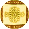 thumbnail image 1 of Ahgly Company Indoor Round Persian Yellow Traditional Area Rugs, 3' Round, 1 of 4