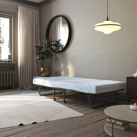Black Twin Panel Bed - DHP Folding Guest Bed with 5