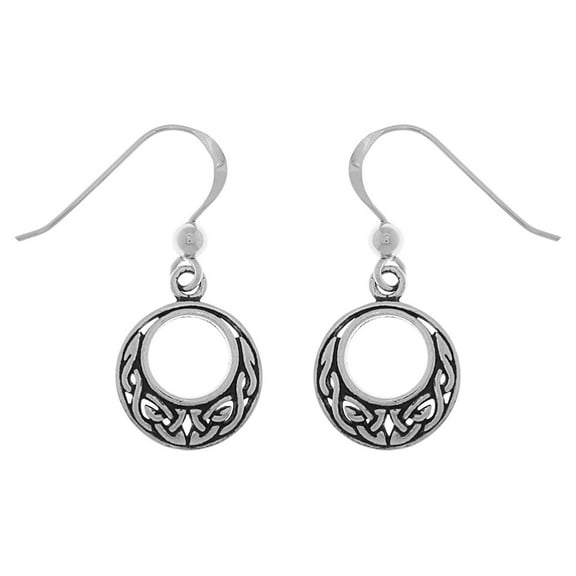 Jewelry Trends Sterling Silver Small Celtic Knot Round Dangle Earrings