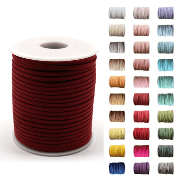 50 Yards Faux Suede Cord 2.5mm Suede Lace Faux Leather Cord, Microsuede Flat Leather String Cord for Necklace, Bracelets, Jewelry Making, Leather Lace, Arts & Crafts DIY
