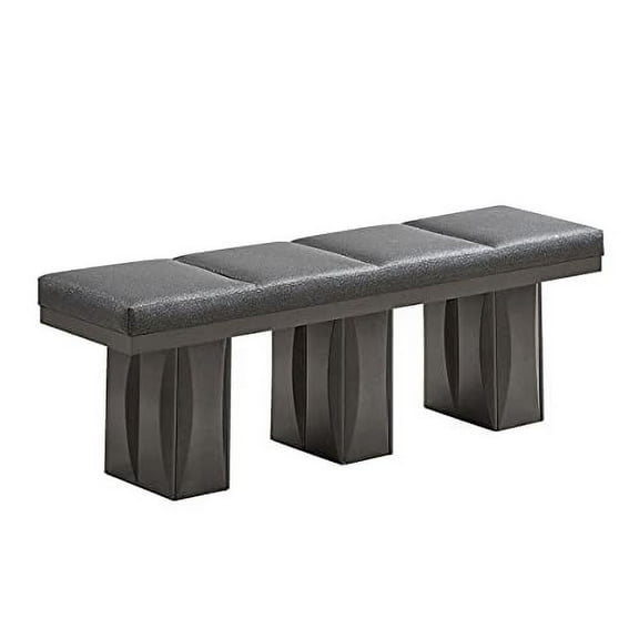 Kings Brand Furniture - Avenel Kitchen Dining Room Vinyl Upholstered Bench, Gray