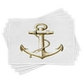 thumbnail image 1 of Ambesonne Anchor Place Mats Set of 4, Nautical Voyage, Standard Size, Yellow and Black, 1 of 6