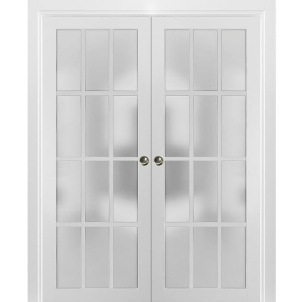 Sliding French Double Pocket Doors 72 X 84 Inches Frosted Gl 12 Sliding French Double Pocket Doors 72 X