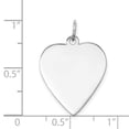 thumbnail image 7 of 14k White Gold Solid Plain .035 Gauge Engravable Heart Charm Pendant, 7 of 7