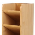 thumbnail image 3 of STRANDCHIC 1Pack Desk Organizer Lacquered Bamboo Wood Brown Rectangular for Adults Students Classroom Art Studio, 3 of 8