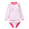 thumbnail image 4 of URMAGIC 1-10Y Kids Girl Crab Dot Two Piece Long Sleeve Rash Guard Swimsuit Bathing Suit, 4 of 6