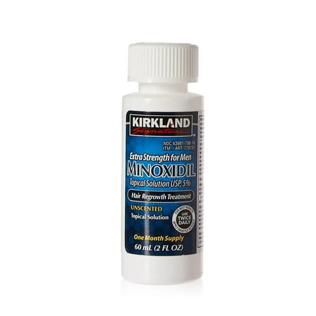 Kirkland Minoxidil for Men 5% Extra Strength Hair Regrowth for Men, 1 Month Supply, 2 oz, Dropper Not Included