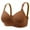 Brown, variant on qolati Plus Size Sports Bras for Women Soft Floral Push Up Full-Coverages Wireless Bras Adjustable Breathable Comfort Support Seamless Everyday Bra
