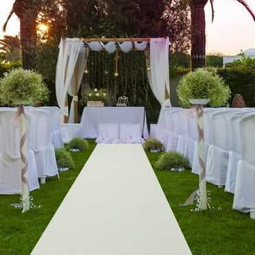 1 Roll White Carpet Runner Anti-slip Aisle Rug for Wedding Ceremony 33x3ft DIY Cutting