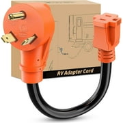 Nilight RV Power Adapter Cord 30 Amp to 15 Amp Pure Copper Heavy Duty 10 Gauge Wire ETL Listed TT-30P to 5-15R 30M/15F Weatherproof Cord for RV Camper Caravan Van Trailer, 2 Years Warranty