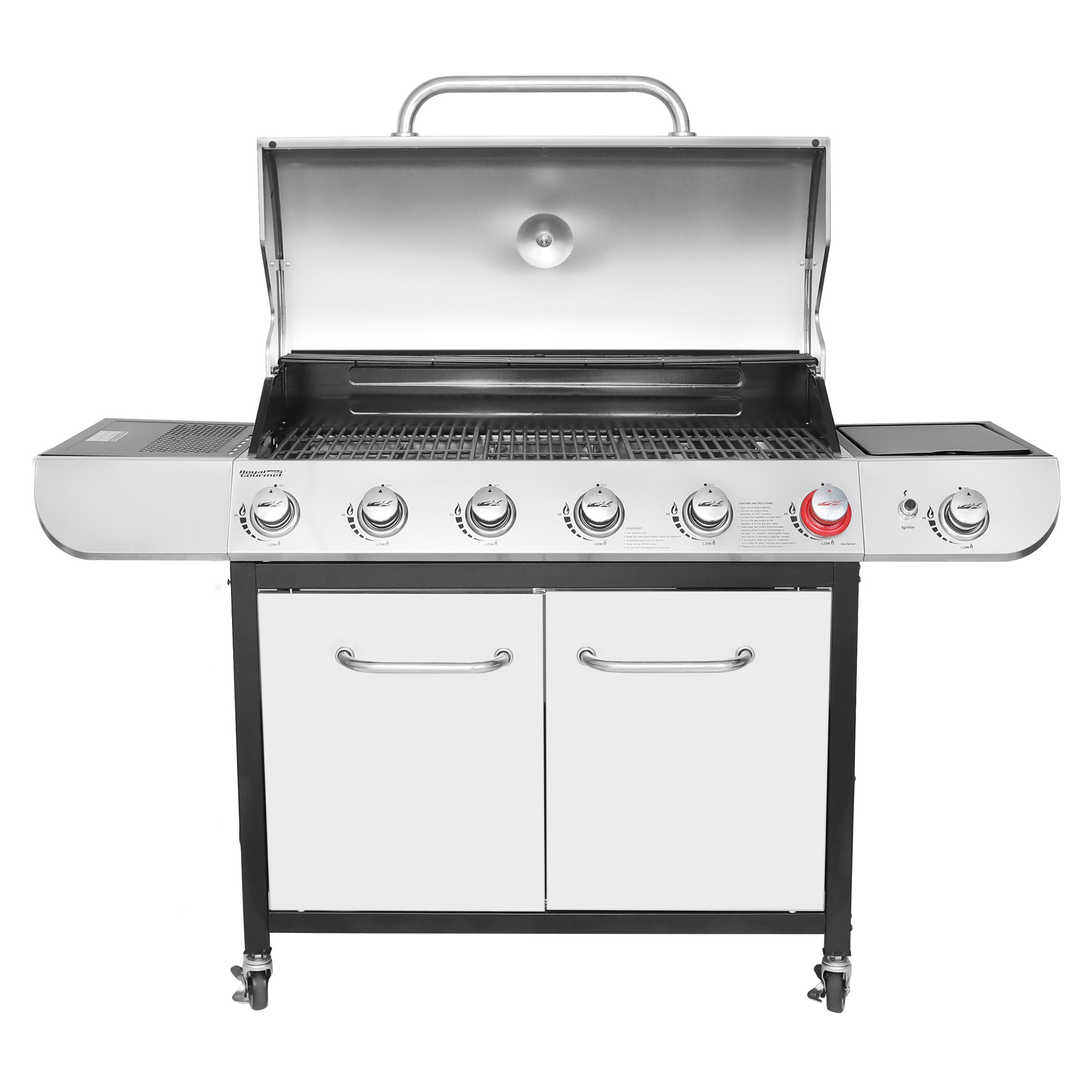 Royal Gourmet SG6002 Classic 6-Burner 71000-BTU LP Gas Grill with Sear Burner and Side Burner, Stainless Steel - image 2 of 8