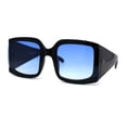 thumbnail image 1 of Womens Thick Temple Rectangular Butterfly Designer Sunglasses Black Blue, 1 of 4