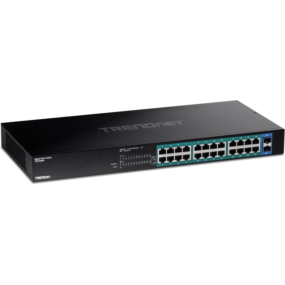 TRENDnet TPE-TG262 26 Port Gigabit PoE  Switch, Unmanaged Gigabit PoE Switch with 52Gbps Switching Capacity, Black