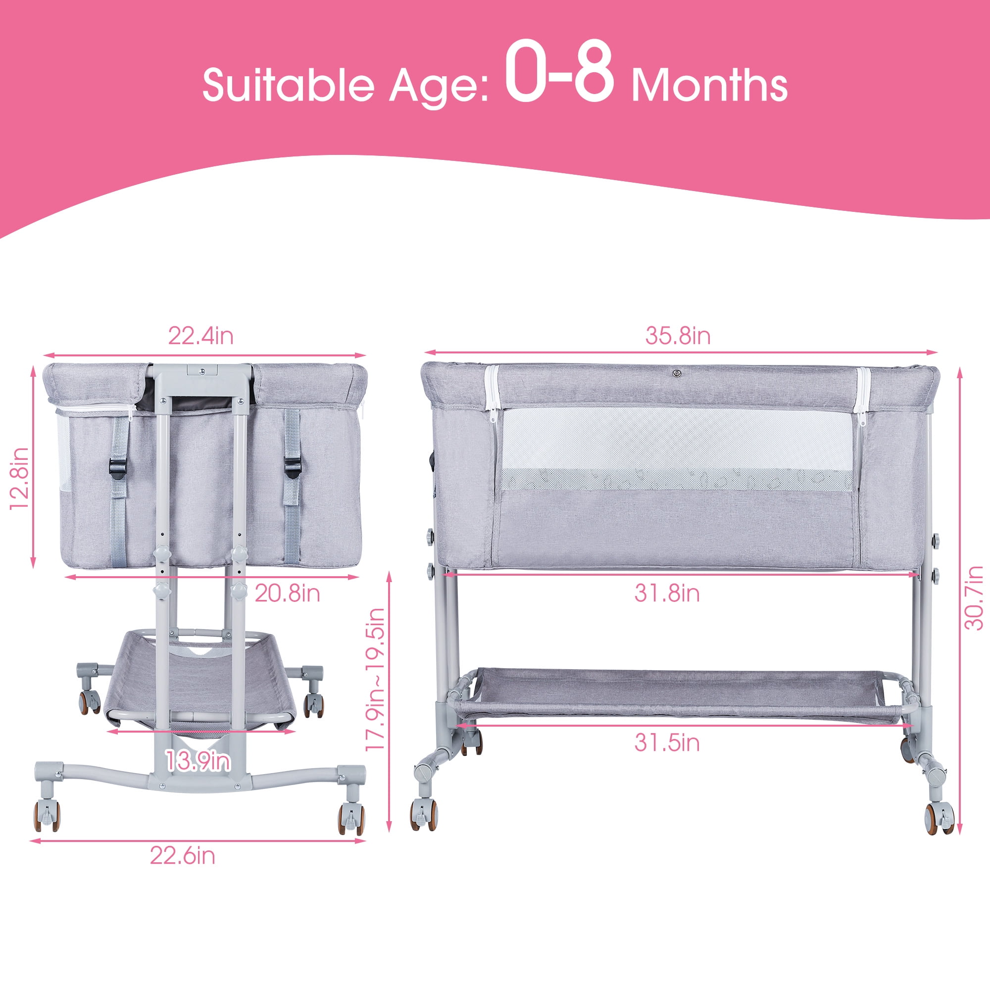 BABYL LEDEND Z Mサイズ Babyeap Baby Bassinet, Bedside Sleeper For Newborns