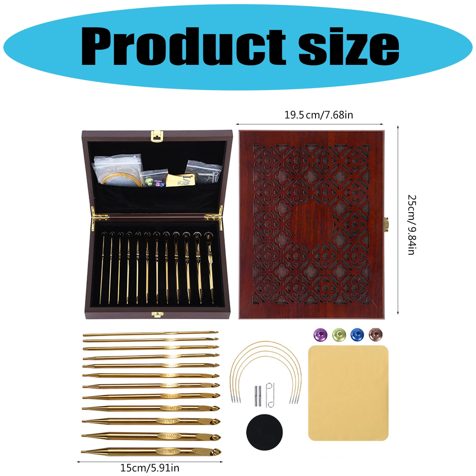 Smooth Crochet Set Aluminum Accessories Various Size Knitting Accessories for Handmade Craft Projects