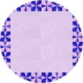 thumbnail image 1 of Ahgly Tapis Rond Lavable en Machine Intérieur Transitionnel Aztech Violet, 7 Pieds Rond, 1 of 7
