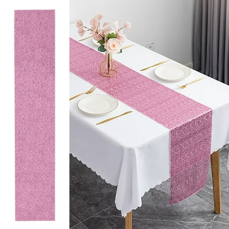 

Festival Home Decor Square Sequin Tablecloth 11.8 X55 Glitter Sequin Sequin Fabric Tablecloth Shiny Tablecloth Cover for Birthday Wedding Party Tablecloth