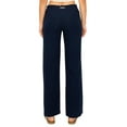 thumbnail image 3 of Cali1850 Women's Casual Linen Pants 29" Inseam Oceanside Drawstring Smocked Waist Lounge Beach Trousers with Pockets, 3 of 5