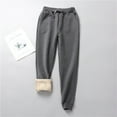thumbnail image 2 of Womens Winter Warm Sherpa Fleece Lined Jogger Pants Elastic High Waist Thick Cozy Sweatpants Casual Thermal Trousers, 2 of 7