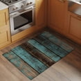 thumbnail image 3 of Teal Wood Grain Washable Area Rug 2x3 Farmhouse Board Retro Vintage Strip Low-Profile Area Rugs with Non Slip Backing Indoor Floor Carpet for Entrance Living Room Bedroom Home Office, 3 of 9