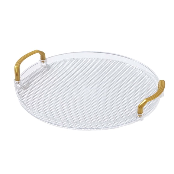 Esquirla Serving Tray Platter Appetizer Coffee Modern Non Slip Dish Round Tray with Handles for Kitchen Parties Office Restaurant Cafes L