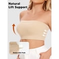 thumbnail image 5 of Vaslanda Strapless Bras for Women Supportive Bandeau Bra Non Slip Wireless No Underwire Bra, 5 of 7