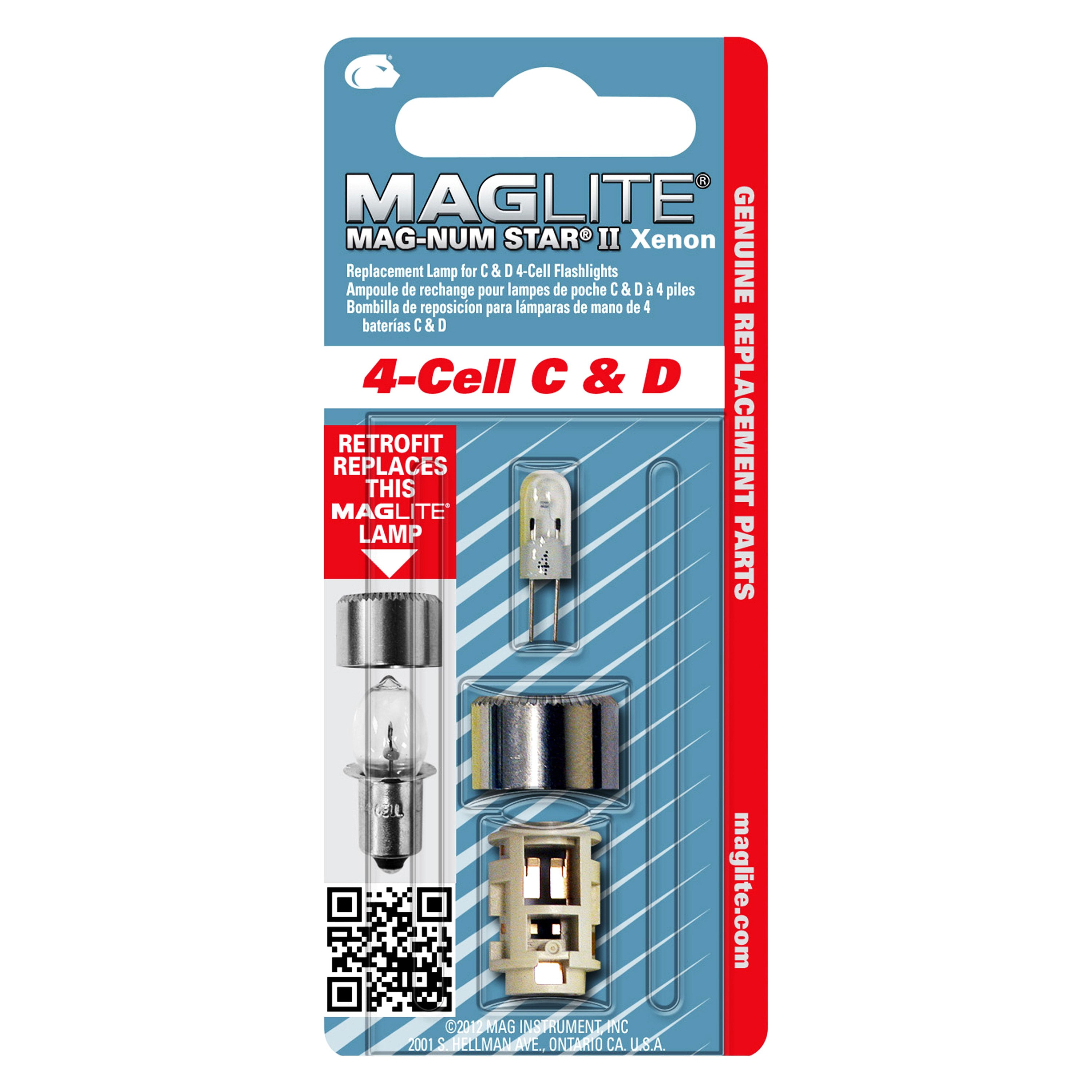 MagLite LMXA401 Magnum Star Xenon Light Bulb Upgrade for MagLite 4 Cell C and D 