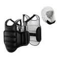 thumbnail image 1 of QualitChoice Muay Thai Taekwondo Boxing Protections Protective Comprehensive Wear Lightweight Chest Protector Karate Chest Protector Black and White M, 1 of 6