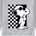thumbnail image 3 of Peanuts - 70's Retro Snoopy Men's Long Sleeve Fleece Crewneck Sweatshirts, 3 of 6