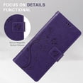 thumbnail image 4 of Wallet Case for Google Pixel 9 Pro XL,PU Leather Wallet Flip Kickstand Case [Magnetic Closure] [Wrist Strap] [Card Slots Holder] Embossed Butterfly & Flower Case for Women Girls,Purple, 4 of 9