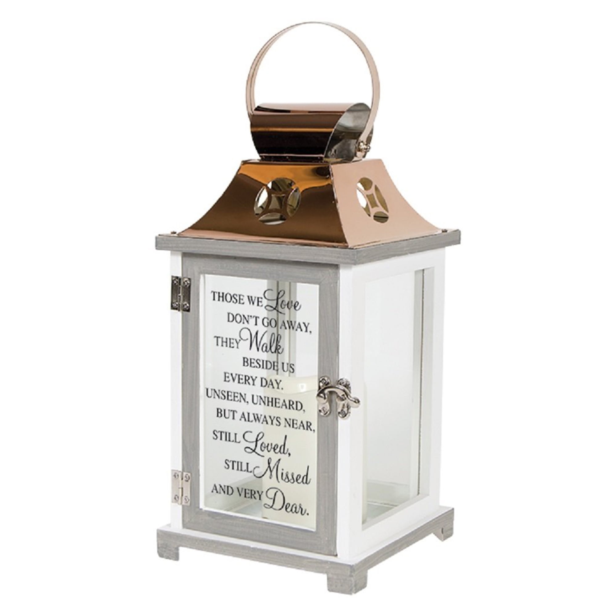 WALK BESIDE US Memorial Candle Lantern 13.5" Tall by Carson 