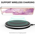 thumbnail image 2 of SaniMore for Samsung Galaxy S23 FE Case with Wireless Charging Shockproof TPU Backplane Glitter Marble Pattern Fashion Design Anti-drop Anti-fingerprint Skin-feel Cover For Galaxy S23 FE, Lightpurple, 2 of 5