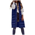 thumbnail image 4 of Cardigan for Women Winter Fall Long Coat Vest With Hood Sleeveless Warm Down Coat With Pockets Quilted Vest Down Jacket Quilted Outdoor Jacket Tops, 4 of 8