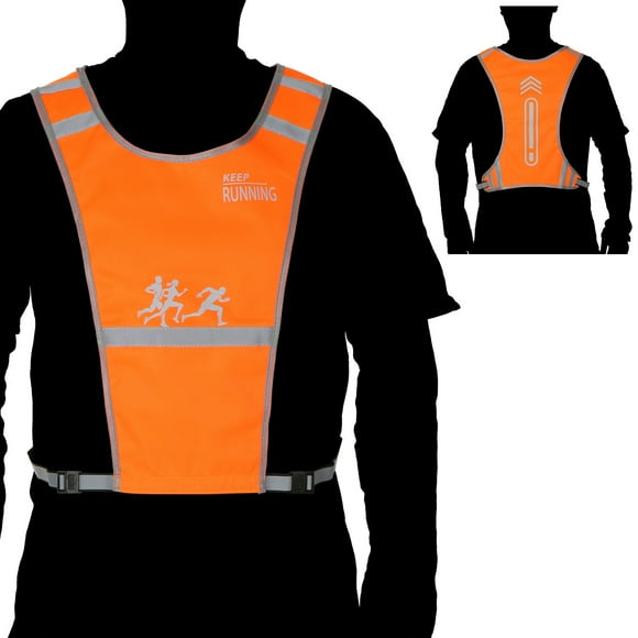 High Visibility Reflective Vest Night Safety Gear with Pocket for Running Cycling Walking Motorcycle