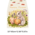 thumbnail image 3 of AZXY Easter Table Runner 13"x71" Table Runner with Watercolor Bunny Easter Eggs "Happy Easter" Floral Design, Spring Easter Table Decorations for Home Kitchen Dining Coffee Table Easter Party Decor, 3 of 7