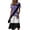 Purple, variant on Minjewel Ladies Floral Casual Fashionable Short Sleeve V-Neck Dress for Spring Summer Women's Daily Casual Wear,Deep Red,S