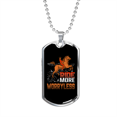 thumbnail image 1 of Ride More Worry Less Horse Dark Necklace Stainless Steel or 18k Gold Dog Tag 24" Chain, 1 of 8