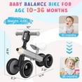 thumbnail image 4 of Wudola Baby Balance Bike for 1 Year Old, Birthday Gifts for Boys and Girls, No Pedal 4 Silence Wheels & Soft Seat Toddler First Bike for 10-36 Months, Baby Sports-Pink, 4 of 8