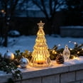 thumbnail image 6 of Crystal Christmas Tree Night Light, Battery Powered Tabletop Lamp, Warm LED Glow, Cozy Winter Holiday Indoor Decor, Star Topped Ornament, 6 of 7