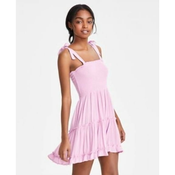 Miken Juniors Smocked Swim Cover-Up Crocus Petal XL