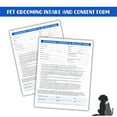 thumbnail image 2 of Pet Grooming Intake, Consent & Release Form  50 Pack 8.5x11 in. Standard Paper Size Supplies Pet Grooming Groomer Loyalty Appointment Card Client Detangle Skin Mapping Matted Coat Clip Off Agreement, 2 of 5