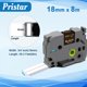 thumbnail image 4 of Cinta adhesiva Pristar Ptouch, 18 mm, oro sobre negro, paquete de 3, 4 of 8