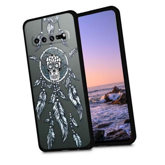 Compatible with Samsung Galaxy S10 Phone Case, Dream-catcher-Skull-5 Case Men Women, Flexible Silicone Shockproof Case for Samsung Galaxy S10