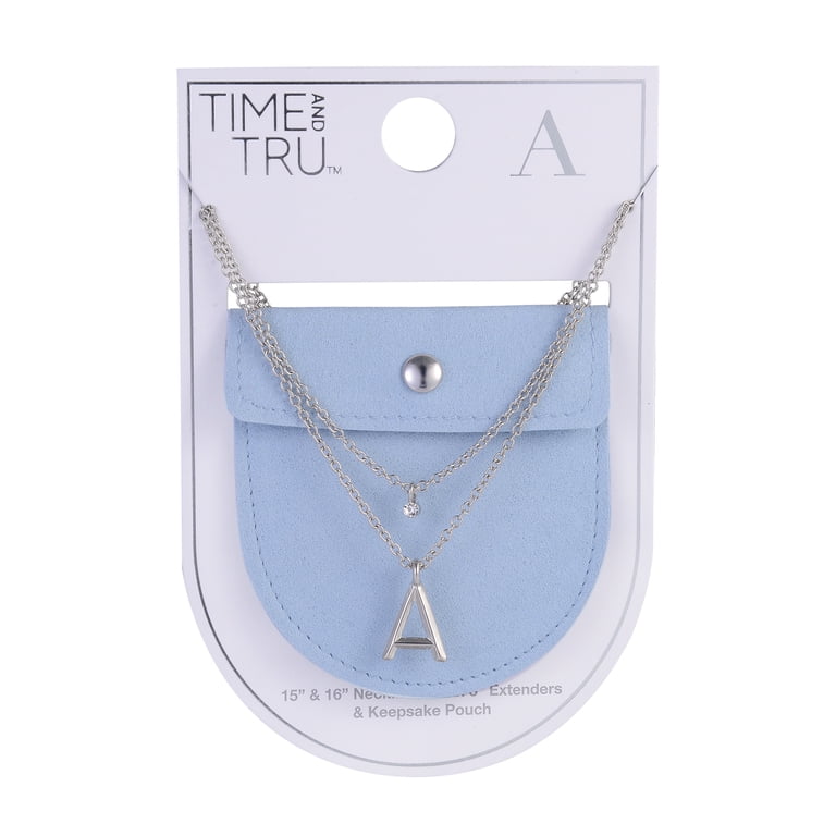 Time and Tru Silvertone Initial A Rolo Chain Pendant Necklace photo 6