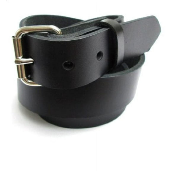 Heavy Duty Black Mens Leather Belt 1 1/4" Wide Size 68