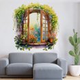 thumbnail image 1 of Adhesivo de pared de estilo nórdico para ventana, planta verde, parra, 30 x 90 cm, 1 of 3